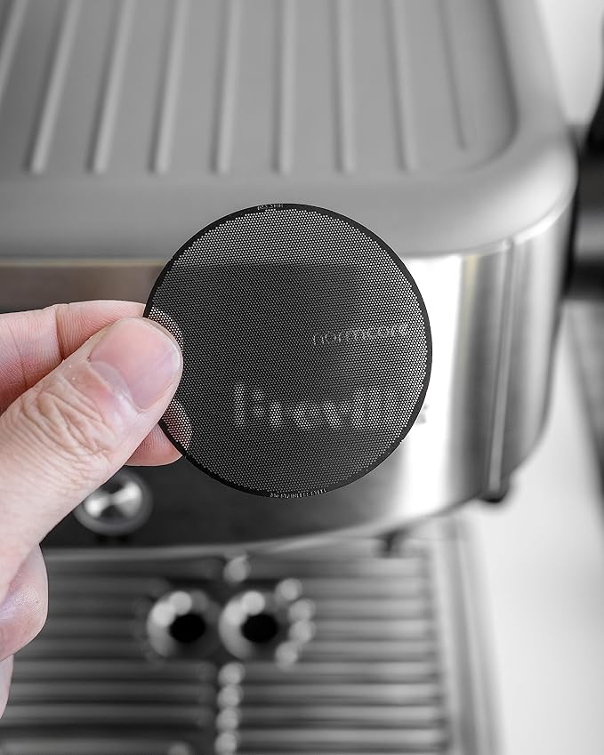 Normcore 53.3mm Ultra-Slim 0.2 mm Puck Screen - Lower Shower Screen - Metal Coffee Reusable Filter for 54mm Portafilter - 200-micron Laser etched - 316 Stainless Steel with Titanium PVD Coating