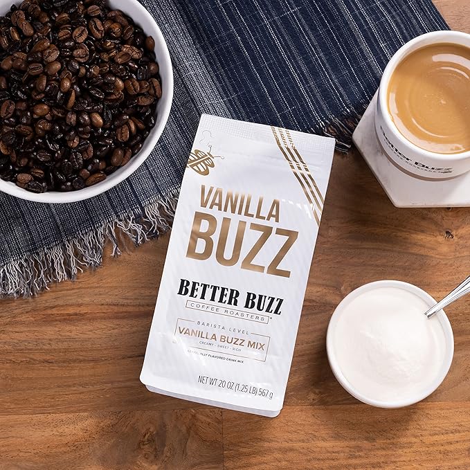 Better Buzz Vanilla Coffee Creamer (Vanilla Buzz) 20 Ounce (Pack of 1), Powder Creamer Drink Mix for Flavored Latte Coffee Experience