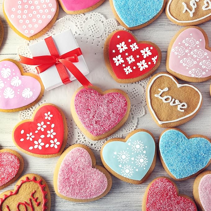 Keluna Cookie Stencils for Royal Icing - Rose Floral Stencils for Cookies Decor Dessert Buttercream Cake Baking Template