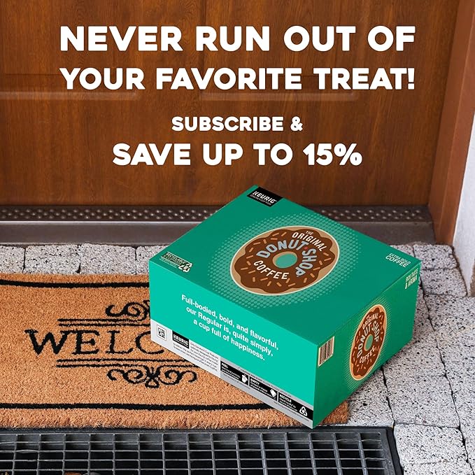The Original Donut Shop Regular, Keurig Single Serve K-Cup Pods, Medium Roast Coffee, 60 Count, (6 Packs of 10)
