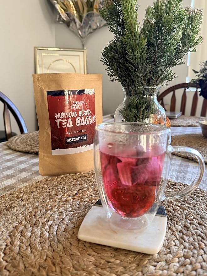 Hibiscus Tea Bags - 30 Count Premium Hibiscus Tea | Caffeine-Free | Sugar Free | Refreshing Wellness Herbal Tea Blend with Ginger, Mint, Cloves & Pineapple