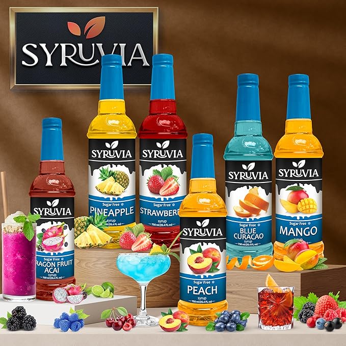 Syruvia Sugar Free Coffee Syrup, Cheese Pancake Flavored Syrup for Drinks, Lattes and Desserts – 25.4 fl oz, With Pump