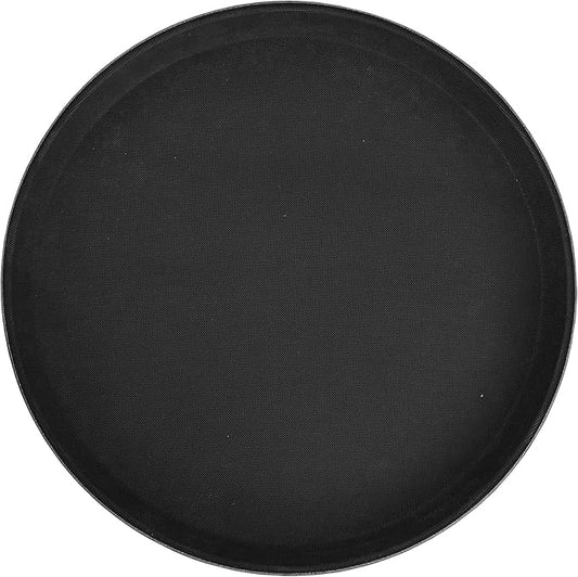 Winco TFG-14K Round Fiberglass Tray with Non-Slip Surface, 14-Inch, Black
