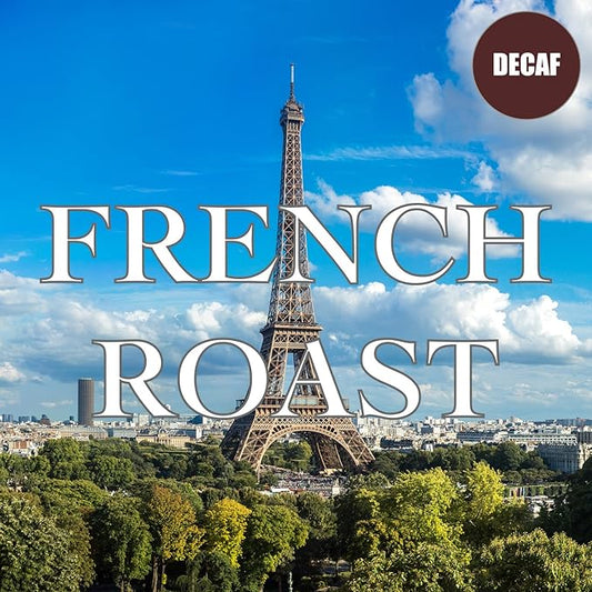 French Roast Decaf Coffee, Whole Bean, Swiss Water Processed, Dark Roast, Fresh Roasted, 16-ounce
