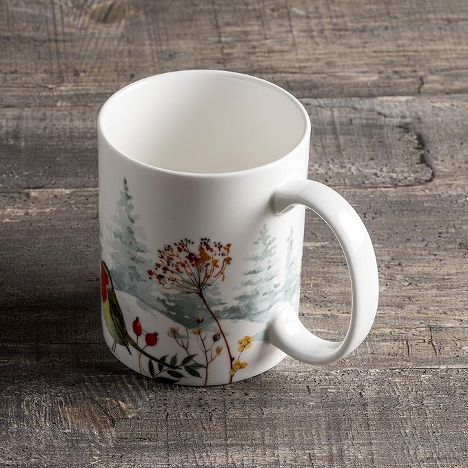 Maison d' Hermine Coffee Mug with Handles Fine Bone China Mugs Pack of One Tea Cups for Hot Beverages Cappuccino Latte Home Restaurant Office Perfect for Gift (Morzine - Chamonix, 12 Ounce)