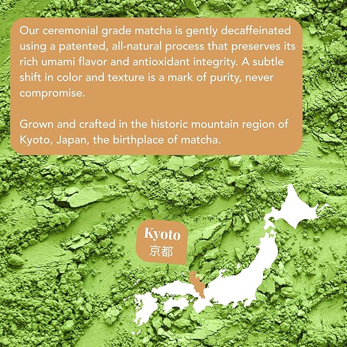 Caff Off Decaf Chai Matcha Green Tea Powder From Japan – 1.06 oz / 30 g – With Real Ground Chai Adaptogen - Ceremonial Grade & Sugar-Free – No Fillers or Milk Powders – Naturally Decaffeinated Without Chemicals – Tested for Heavy Metals – First Harvest...