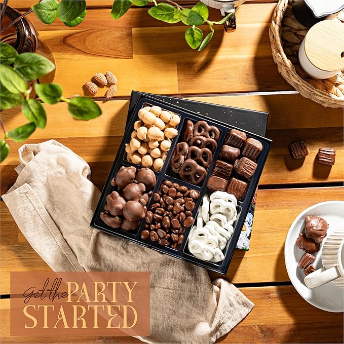 3-Pack Snackberry Premium Chocolate Gift Box – Gourmet Assortment with Chocolate Pretzels, Maple Nuts, Yogurt Pretzels & Milk Chocolate Caramels – Perfect for Holidays, Birthdays & Corporate Gifts