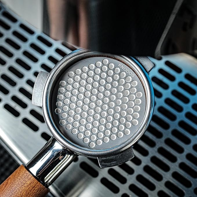 KNODOS Espresso Puck Screen 54mm - Stainless Steel Ultra Thin Disk Plate Mesh Espresso Filter Perfect Fit With Breville Barista Express, Pro, Touch, Bambino, Infuser, Easy Clean Design (Silver, 54mm)