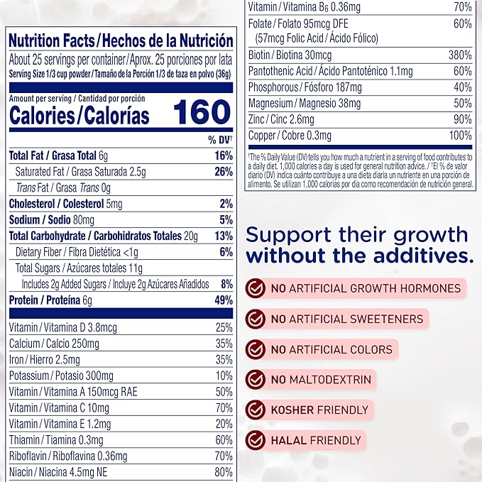 Enfagrow NeuroPro Toddler Nutritional Drink, Made with Real Milk, Brain-Building Omega-3 DHA, Nutrients and Prebiotics for Growth & Immune Support, Non-GMO, Toddler Milk Powder, 32 Oz Can (Pack of 2)