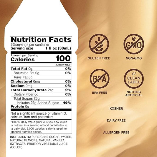 Monin - Vanilla Syrup | Pure & Rare Madagascar Vanilla, Premium Syrup for Coffee, Lattes & More | Clean Label with No Artificial Flavors, No Artificial Preservatives (BPA Free Bottle, 33.8 fl oz)