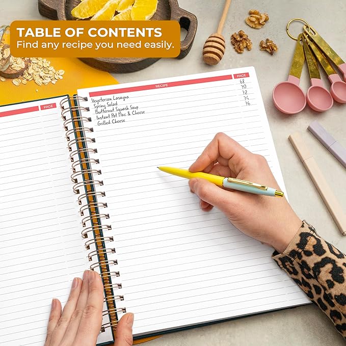 Clever Fox Recipe Book Spiral – Make Your Own Family Cookbook – Blank Recipe Notebook Organizer – Empty Cooking Journal to Write In Recipes – Large Size, 9.3”x11.2”, Hardcover (Dark Teal)