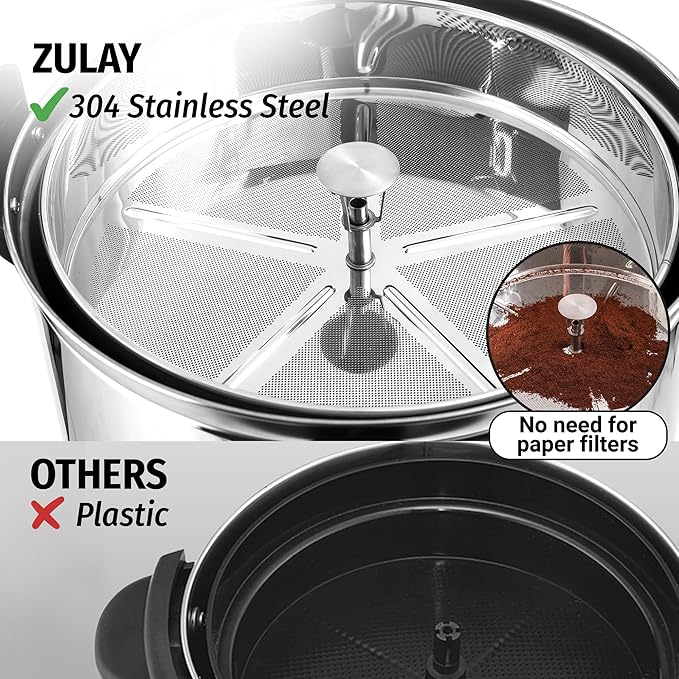 Zulay Commercial Grade 100 Cup Coffee Maker Hot Water Urn - Large Percolator Pot Dispenser With Double-Wall Stainless Steel, Quick Brew, Stays Hot for Tea & Beverage at Events & Catering - Silver