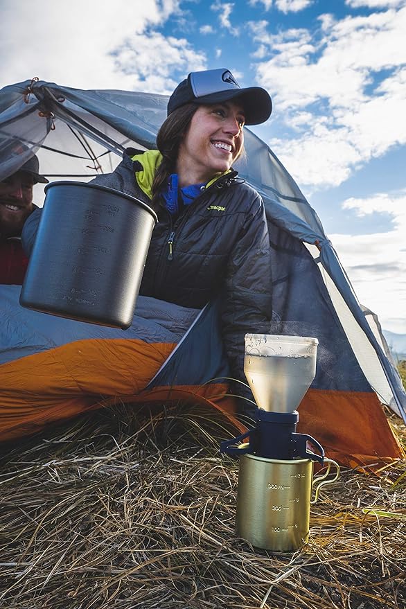 GSI Outdoors Coffee Rocket Pour-Over Coffee Maker I Collapsible, Nesting, Drip Coffee Set for Camping & Travel