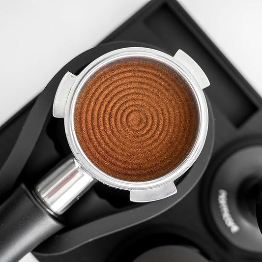 Normcore 51mm Espresso Coffee Tamper with Ripple Base - Spring Loaded Tamper - 15lb / 25lb / 30lbs Replacement Springs - Anodized Aluminum Handle and Stand