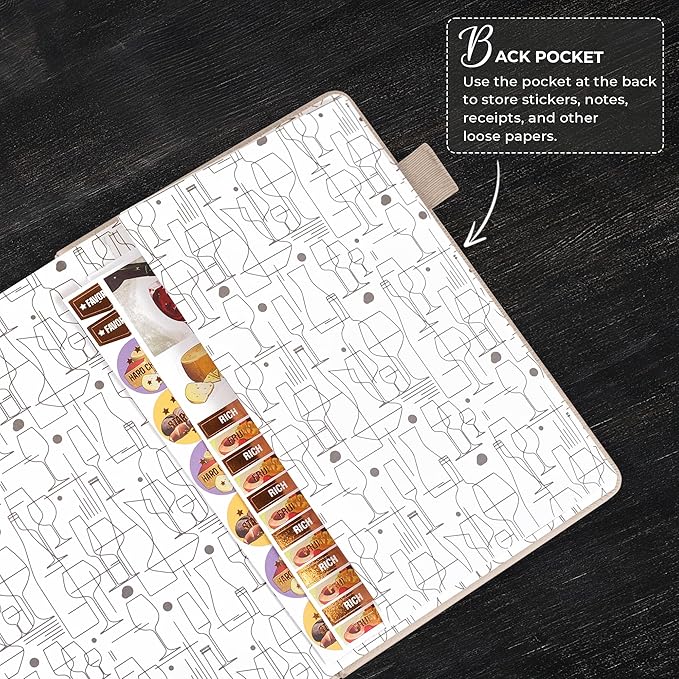 Clever Fox Wine Journal for Wine Tasting – Guided Wine Diary & Log Book with Tasting Instructions, Aroma Wheel, Food Pairing & Glass Guide – 132 Entries, Hardcover, A5 Size (Seashell)