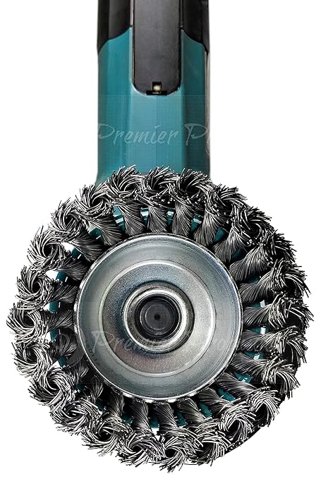 Makita 1 Piece - 4 Inch Knotted Wire Cup Brush for Grinders - Heavy-Duty Conditioning for Metal - 4" x 5/8-Inch | 11 UNC