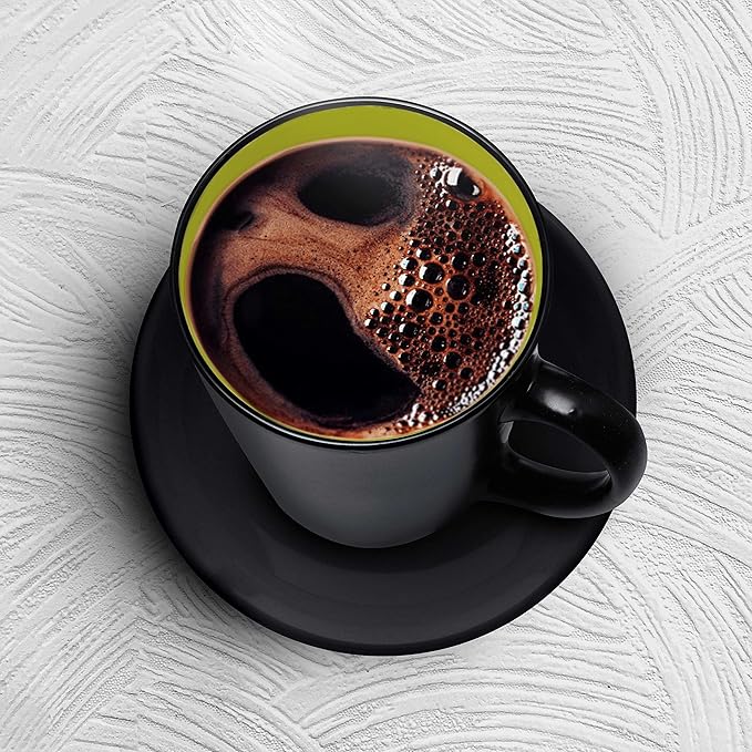 DISCOUNT PROMOS Ceramic Coffee Latte Mugs 12 oz. Set of 10, Bulk Pack - Perfect for Coffee, Tea, Espresso, Hot Cocoa, Other Beverages - Lime Green