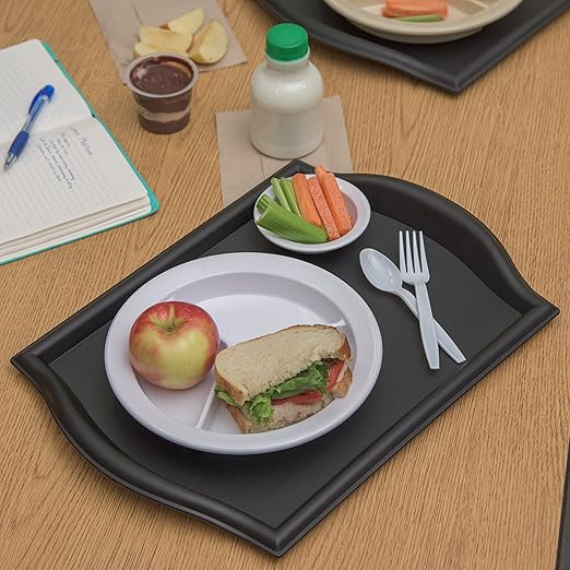 Carlisle FoodService Products 1217BT03 Bistro Plastic Café Tray, 12" X 17", Black (Pack of 3)