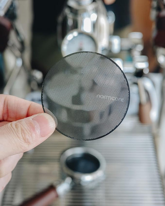Normcore 58.5mm Espresso Puck Screen | 0.2mm Ultra-Slim | 316 Stainless Steel + Titanium PVD | Reusable Filter