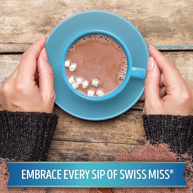 Swiss Miss Chocolate Hot Cocoa Mix With Marshmallows, Hot Cocoa Bar Supplies, 1.38 oz., Envelopes (Pack of 60)