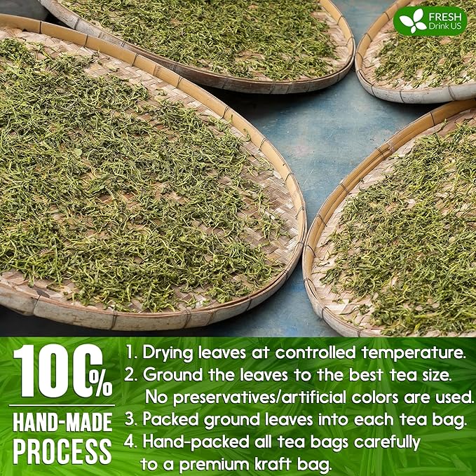 FreshDrinkUS, Premium 40 Rosemary Leaf Tea Bags, 100% Natural and Pure Rosemary Dried Leaves, Pure Herbal Tea, No Additives, No Caffeine, No Gluten, Vegan.
