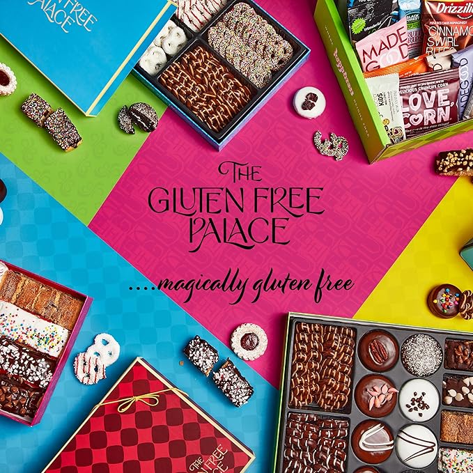 Gluten Free Palace Variety Snacks Gift Basket – Gluten Free, Dairy Free & Vegan Healthy Christmas Snack Box for Adults – Holiday Gift Basket for Families, Friends, & Corporate Gifts for Christmas & New Year (40 Count)