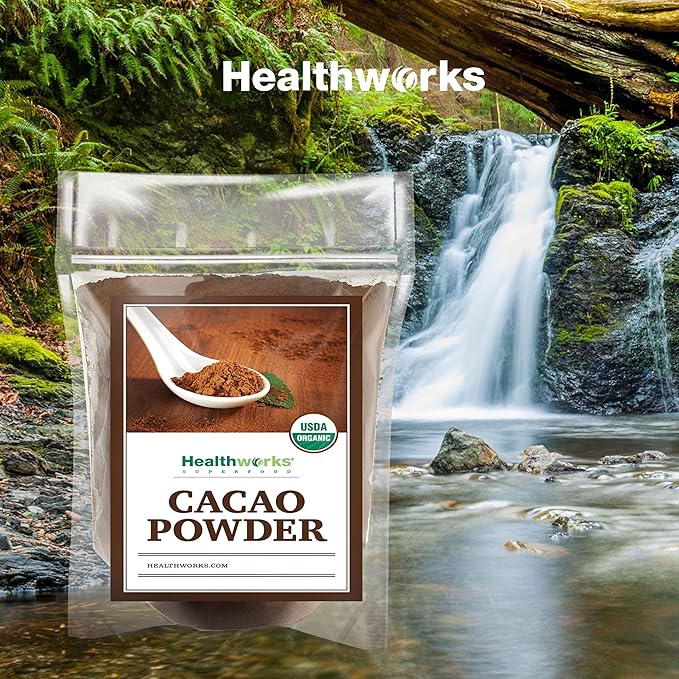 Healthworks Superfoods Organic Cacao Powder - 80 Oz / 5 Lb - Cocoa Chocolate Substitute - Rich Chocolate Flavour - Sugar-Free, Keto, Vegan & Non-GMO - Peruvian Bean/Nut Origin - Antioxidant Superfood - Packaging May Vary