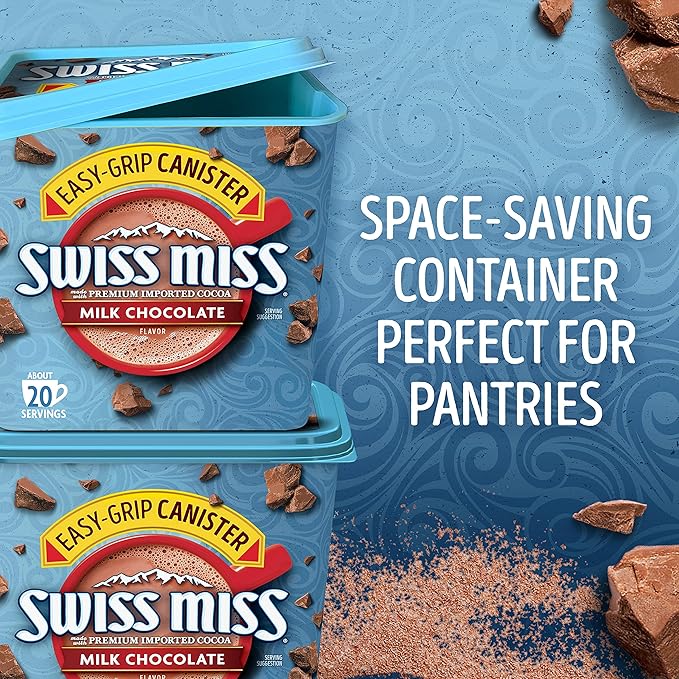 Swiss Miss Milk Chocolate Flavored Hot Cocoa Mix, Hot Cocoa Bar Supplies, 22.23 oz. Canister