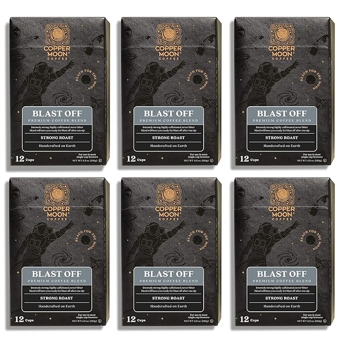 Copper Moon Single Serve Coffee Pods for Keurig K-Cup Brewers, Strong Roast, Blast Off Blend, 72 Count