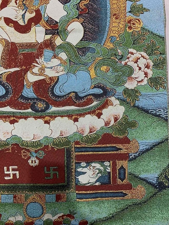 Silk Embroidey Tibetan Thangka Buddhism Tapestry Vajrasattva Double Body Tangka Fengshui Wall Hanging for Home Decor Tapestry Meditation