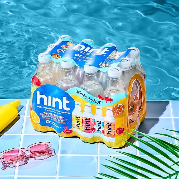 Hint Fruit-Infused Bottled Water, Summer Classics Variety Pack - Sugar Free Flavored Water with Zero Calories, Natural Fruit Essences, and No Artificial Sweeteners - 16 Fl Oz (Pack of 24)