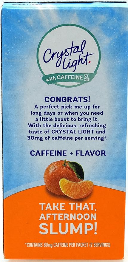 Crystal Light On The Go Citrus With Caffeine Drink Mix, 10-Packet Box (Pack of 50)