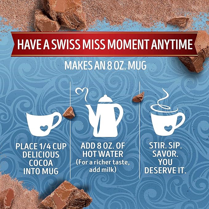 SWISS MISS Milk Chocolate Flavored Hot Cocoa Mix, 38.27 OZ Square Canister