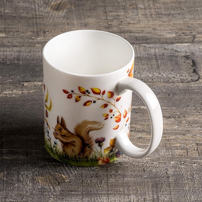 Maison d' Hermine Coffee Mug with Handles Fine Bone China Mugs Pack of One Tea Cups for Hot Beverages Cappuccino Latte Home Restaurant Office Perfect for Gift (Sous-Bois - Option 1, 12 Ounce)