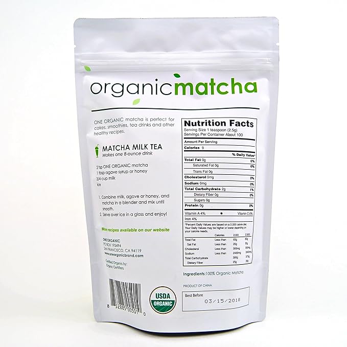 ONE ORGANIC Matcha Tea Powder 8.8 oz (250g)