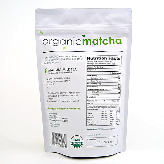 ONE ORGANIC Matcha Tea Powder 8.8 oz (250g)