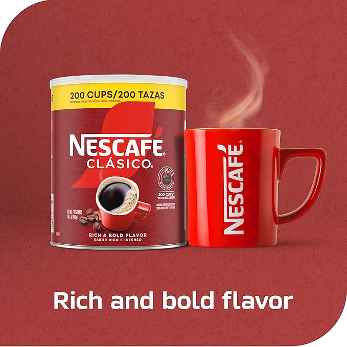 NESCAFÉ CLÁSICO Instant Coffee, Dark Roast Coffee, 1 Canister (14.1 Oz)