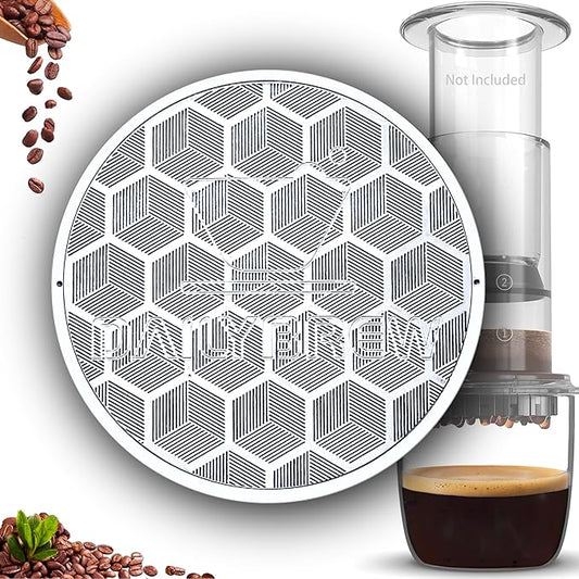 Dailybrew Reusable Stainless Steel Coffee Filter compatible with AeroPress Coffee Maker Standard, Same Flow with Paper Filters While Keeping Richer Flavor & Delicious Coffee-oils
