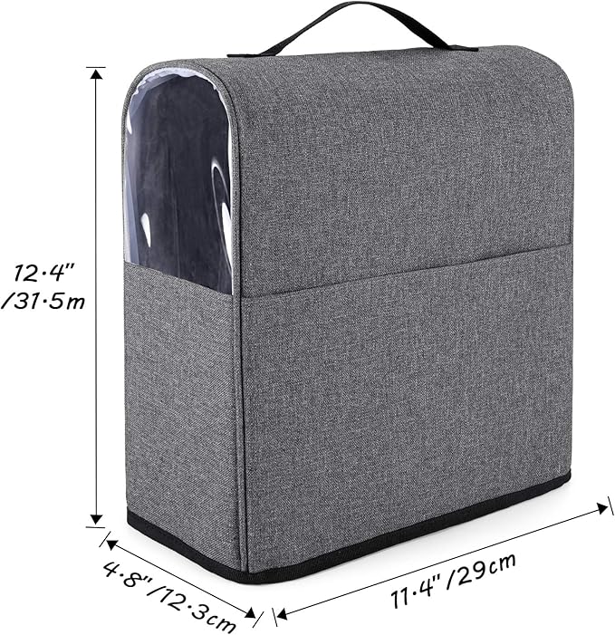 CURMIO Coffee Maker Dust Cover Compatible for Keurig K-Mini and K-Mini Plus, Coffee Making Machine Cover with Pockets for K Cup, Cover Only