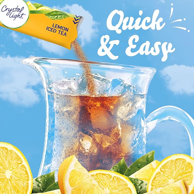 Crystal Light Lemon Iced Tea Drink Mix (16 Pitcher Packets, 4 Packs of 4)