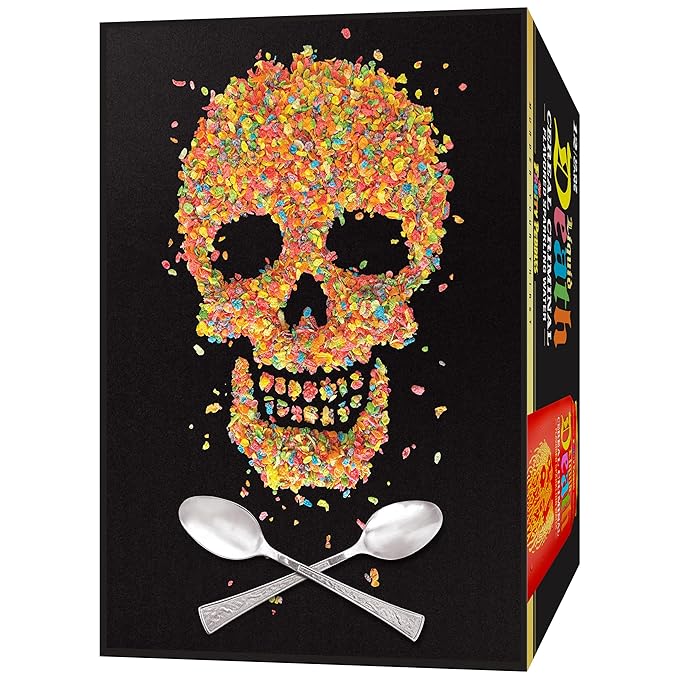 Liquid Death Soda-Flavored Sparkling Water - Cereal Criminal (Fruity Pebbles, Cream), Less Sugar*, Huge Flavor, No Caffeine, No Artificial Sweeteners, 12 Fl Oz (Pack of 12)