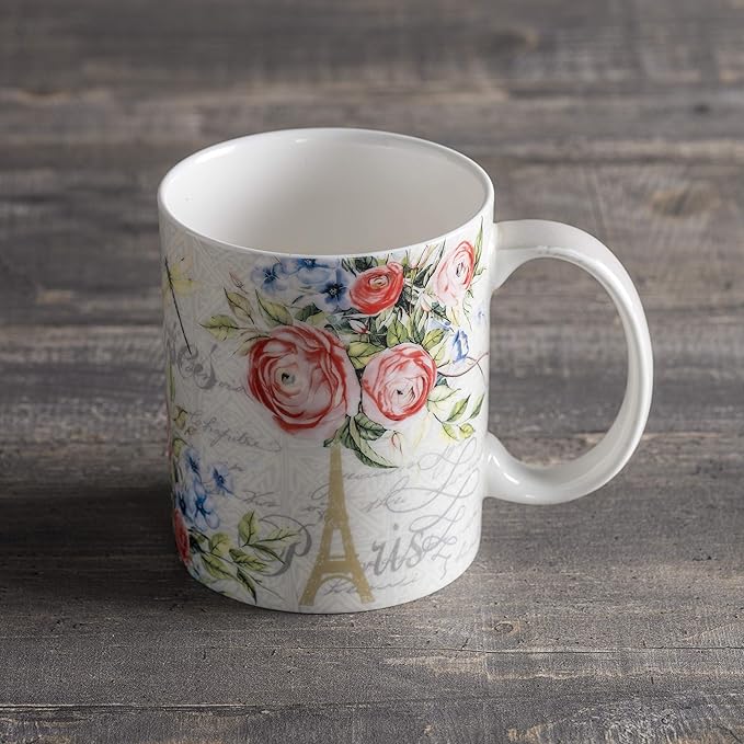 Maison d' Hermine Coffee Mug with Handles Fine Bone China Mugs Pack of One Tea Cups for Hot Beverages Cappuccino Latte Home Restaurant Office Perfect for Gift (Champ De Mars - Paris, 12 Ounce)