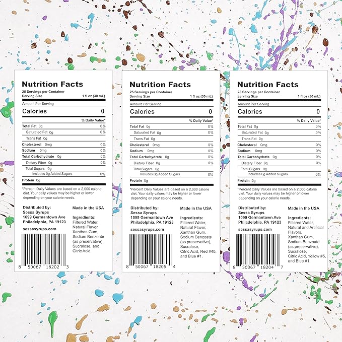 Sessa Syrups Sugar Free Variety Pack: Simple Syrup, Lavender, Pistachio - 25.4 Fl Oz - Keto-Friendly, Zero Calorie, Gluten-Free - For Coffee, Tea, Cocktails, and More