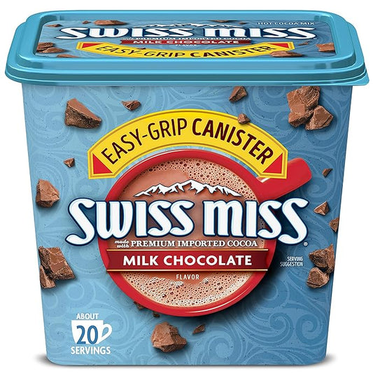 Swiss Miss Milk Chocolate Flavored Hot Cocoa Mix, Hot Cocoa Bar Supplies, 22.23 oz. Canister