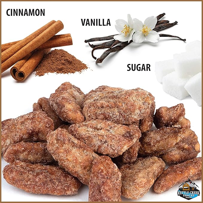 Kettle Creek Snacks Nut Combo - 1 1/2 LBs Cinnamon Almonds & 1 1/2 Lbs. Cinnamon Pecans Individually Sealed