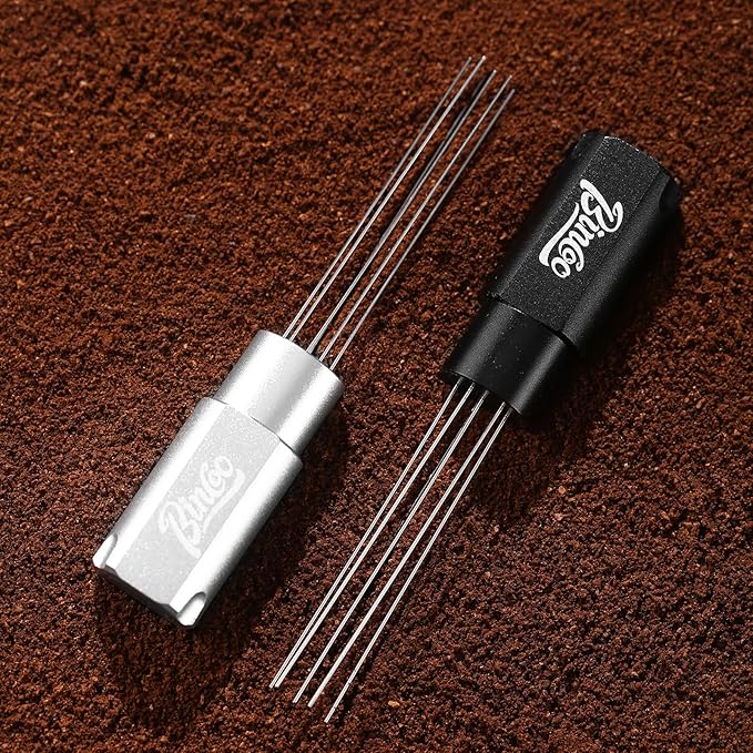 WDT Tool with Strong Magnetic - WDT Espresso Distribution Tool with 6 Stainless Steel Needles,Coffee Stirrer Tool for Barista (Black)