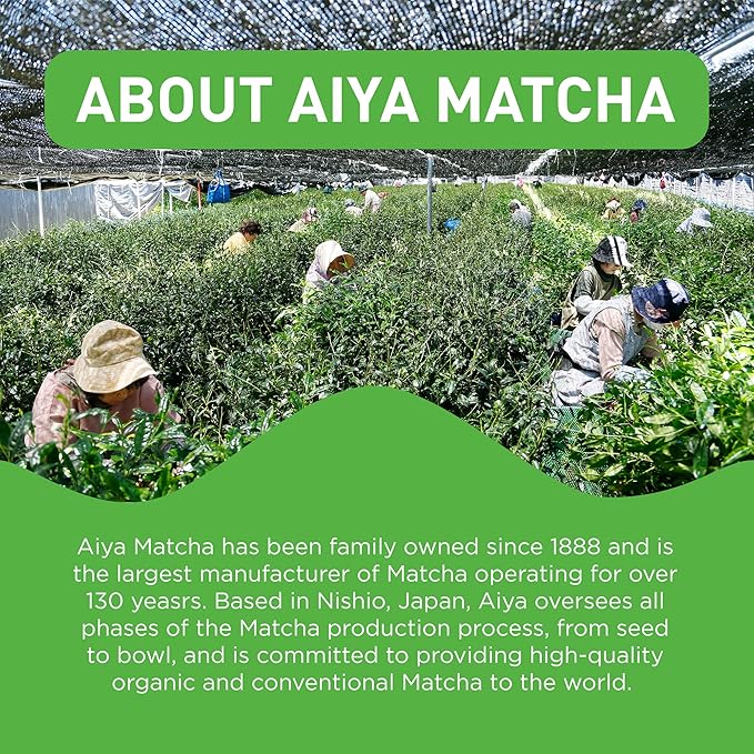 Aiya Matcha To Go Single Serve Packs - Ceremonial Grade Pure Matcha Green Tea Powder (10 Count)