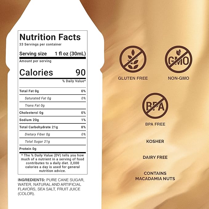 Monin - Toffee Nut Syrup, Bold and Buttery, Great for Coffee and Desserts, Gluten-Free, Non-GMO (1 Liter)