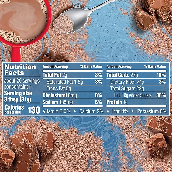 Swiss Miss Milk Chocolate Flavored Hot Cocoa Mix,Hot Cocoa Bar Supplies,22.23 oz. Canister,(Pack of 2)