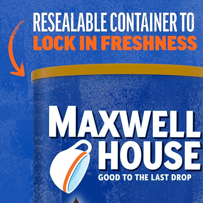 Maxwell House Medium Roast Wake Up Roast Ground Coffee, 30.65 oz. Canister